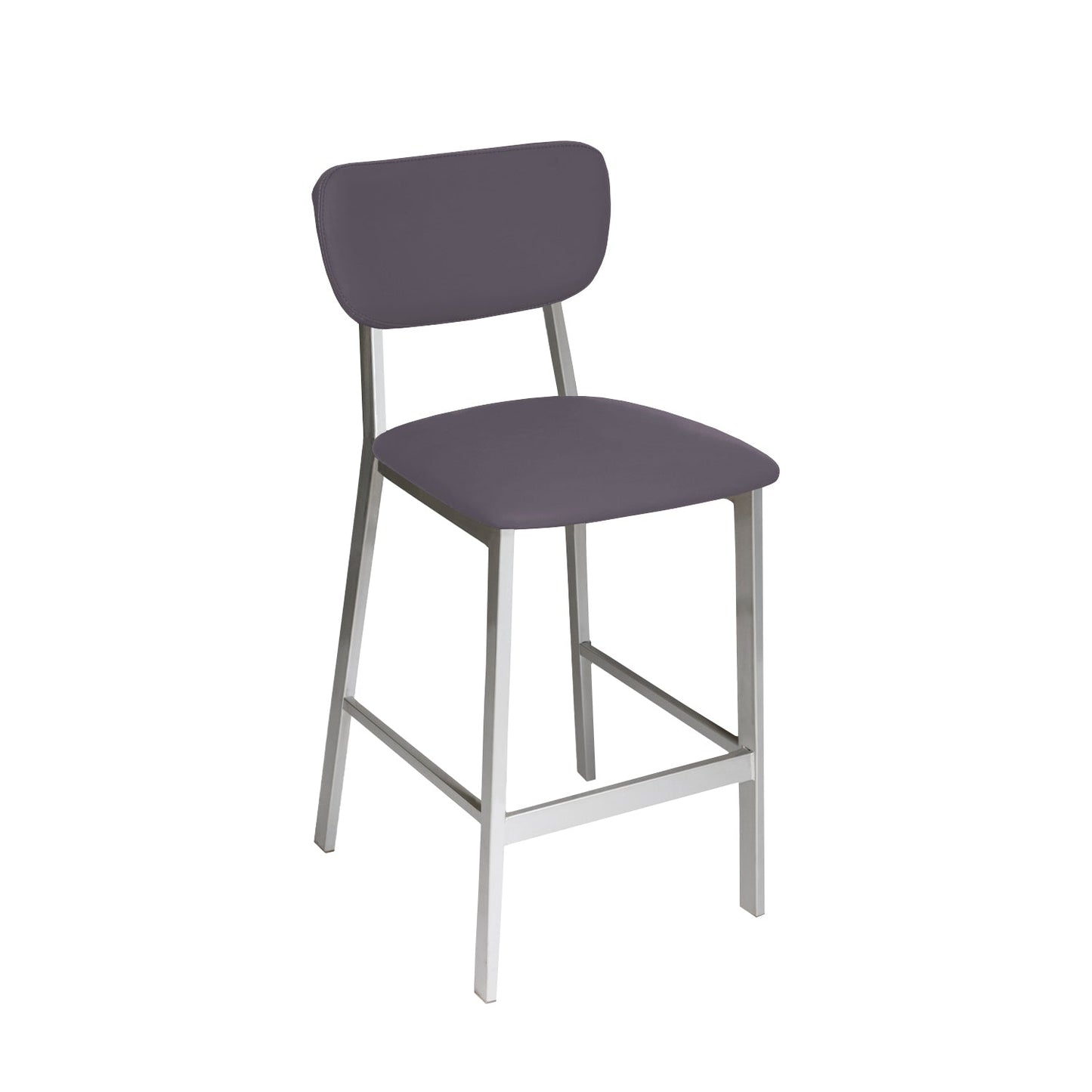 BFM Seating Hamilton Side Barstool, Grade 3 Vinyl Seat & Back - Steel Frame - Platinum Finish - (BFM - JS10B) - SchoolOutlet