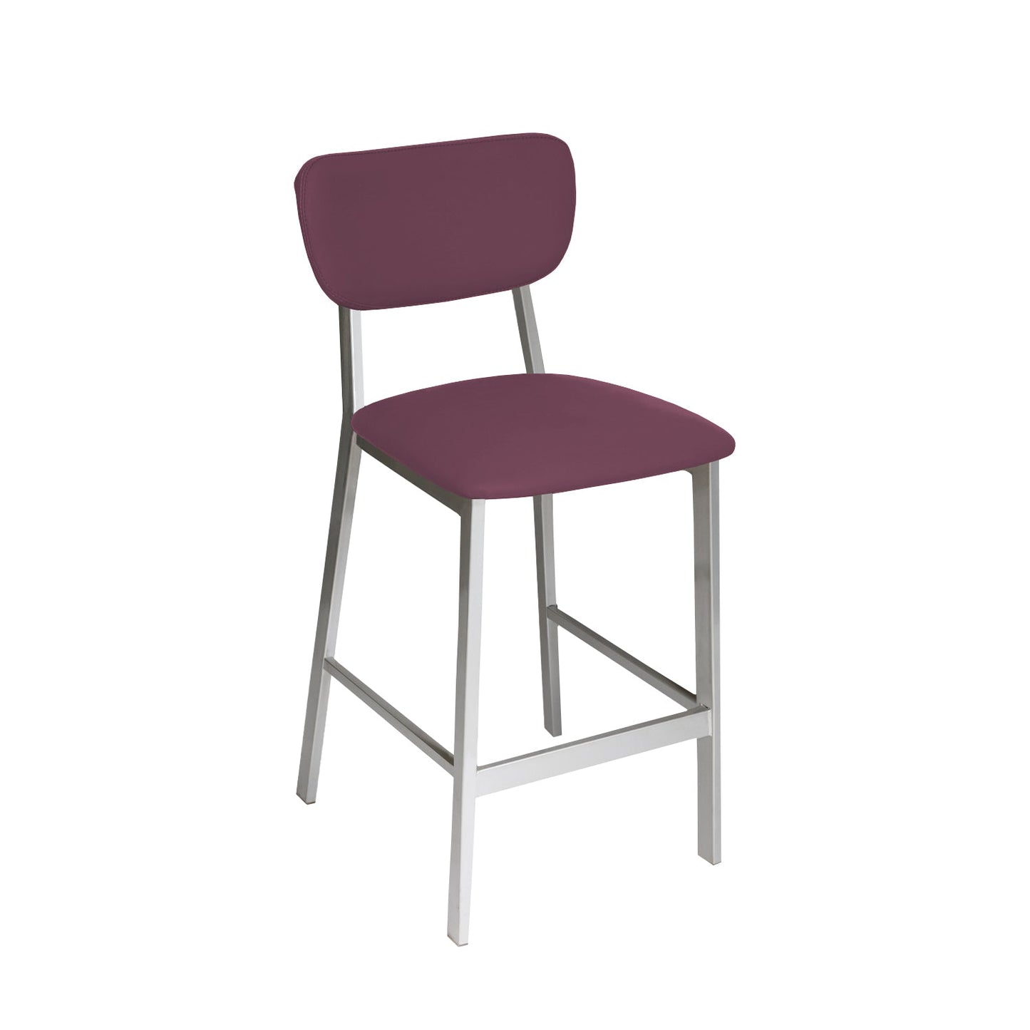 BFM Seating Hamilton Side Barstool, Grade 3 Vinyl Seat & Back - Steel Frame - Platinum Finish - (BFM - JS10B) - SchoolOutlet