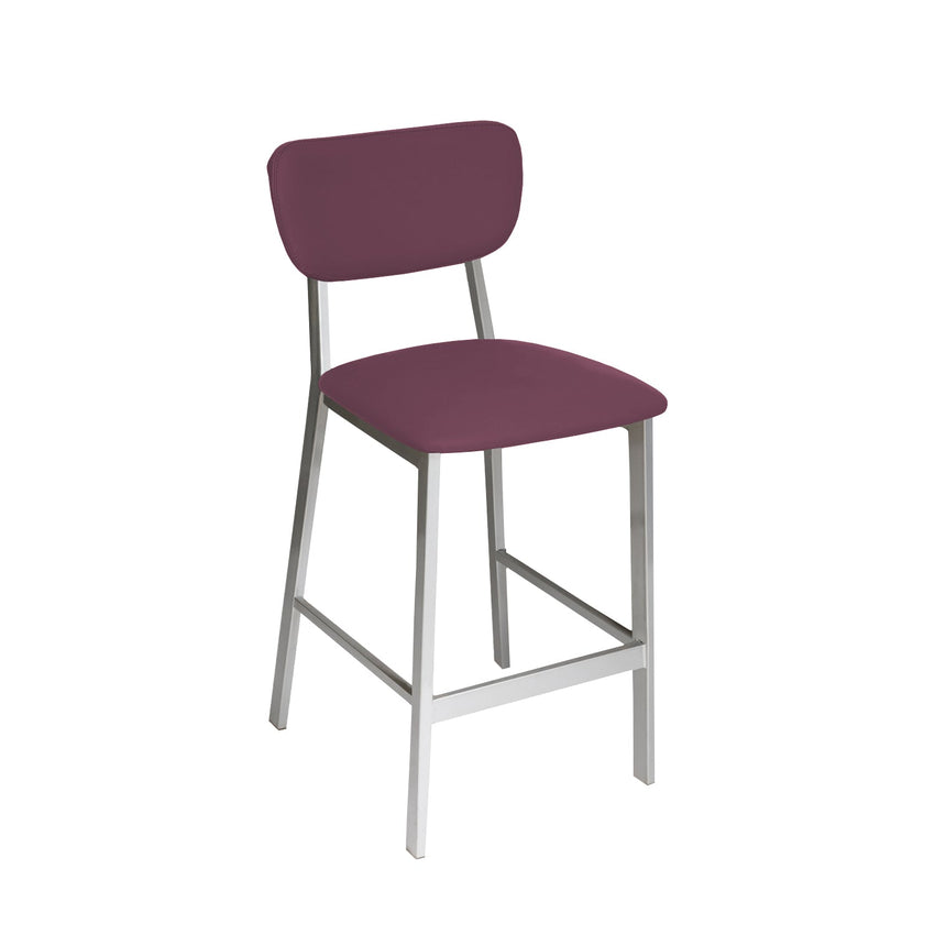 BFM Seating Hamilton Side Barstool, Grade 3 Vinyl Seat & Back - Steel Frame - Platinum Finish - (BFM - JS10B) - SchoolOutlet