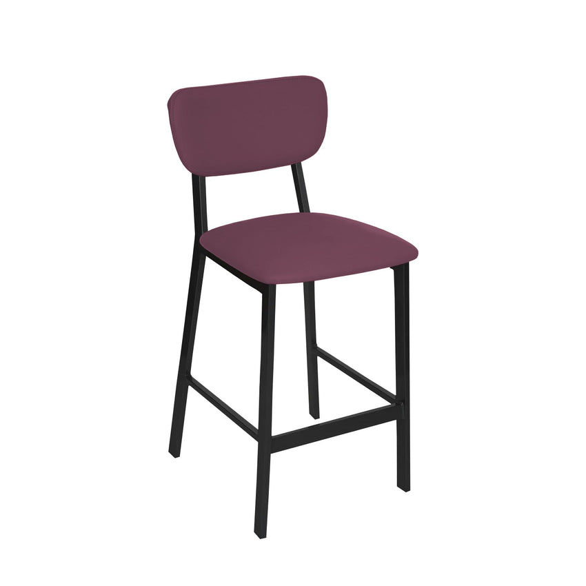 BFM Seating Hamilton Side Barstool, Grade 3 Vinyl Seat & Back - Steel Frame - Sand Black Finish(BFM - JS10B) - SchoolOutlet