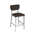 BFM Seating Hamilton Side Barstool, Grade 3 Vinyl Seat & Back - Steel Frame - Platinum Finish - (BFM - JS10B) - SchoolOutlet