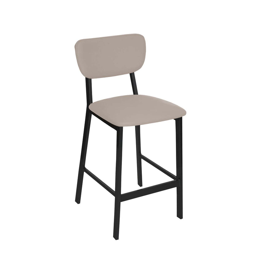 BFM Seating Hamilton Side Barstool, Grade 3 Vinyl Seat & Back - Steel Frame - Sand Black Finish(BFM - JS10B) - SchoolOutlet