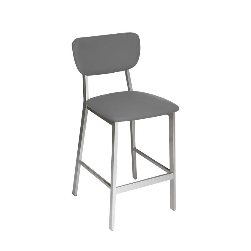 BFM Seating Hamilton Side Barstool, Grade 3 Vinyl Seat & Back - Steel Frame - Platinum Finish - (BFM - JS10B) - SchoolOutlet