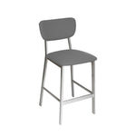 BFM Seating Hamilton Side Barstool, Grade 3 Vinyl Seat & Back - Steel Frame - Platinum Finish - (BFM - JS10B) - SchoolOutlet