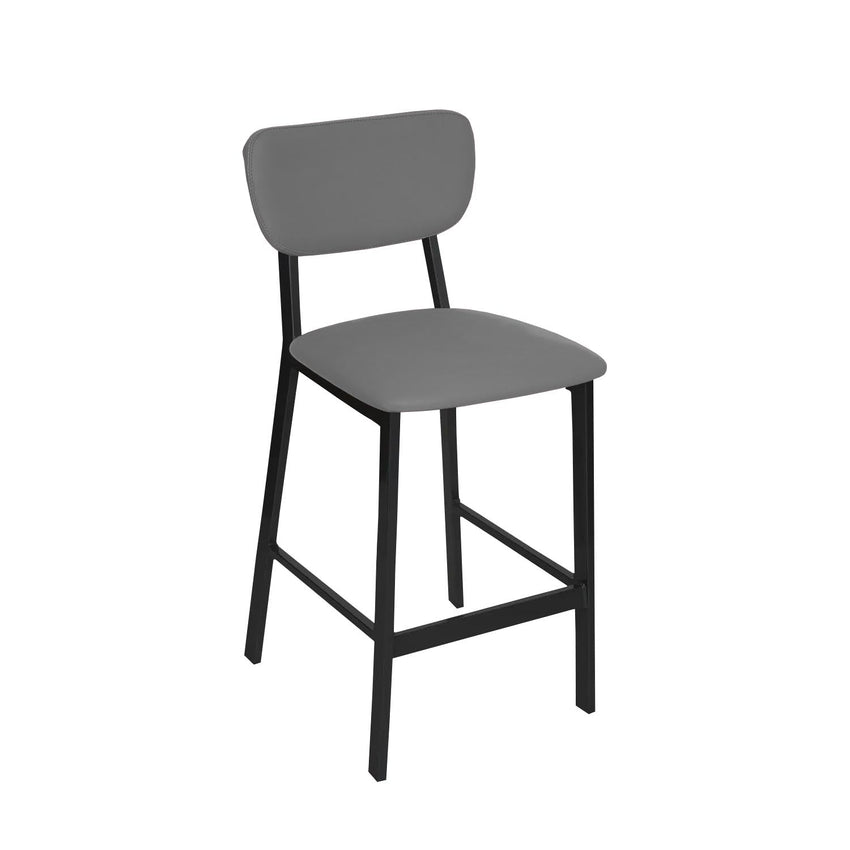 BFM Seating Hamilton Side Barstool, Grade 3 Vinyl Seat & Back - Steel Frame - Sand Black Finish(BFM - JS10B) - SchoolOutlet