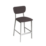 BFM Seating Hamilton Side Barstool, Grade 3 Vinyl Seat & Back - Steel Frame - Platinum Finish - (BFM - JS10B) - SchoolOutlet