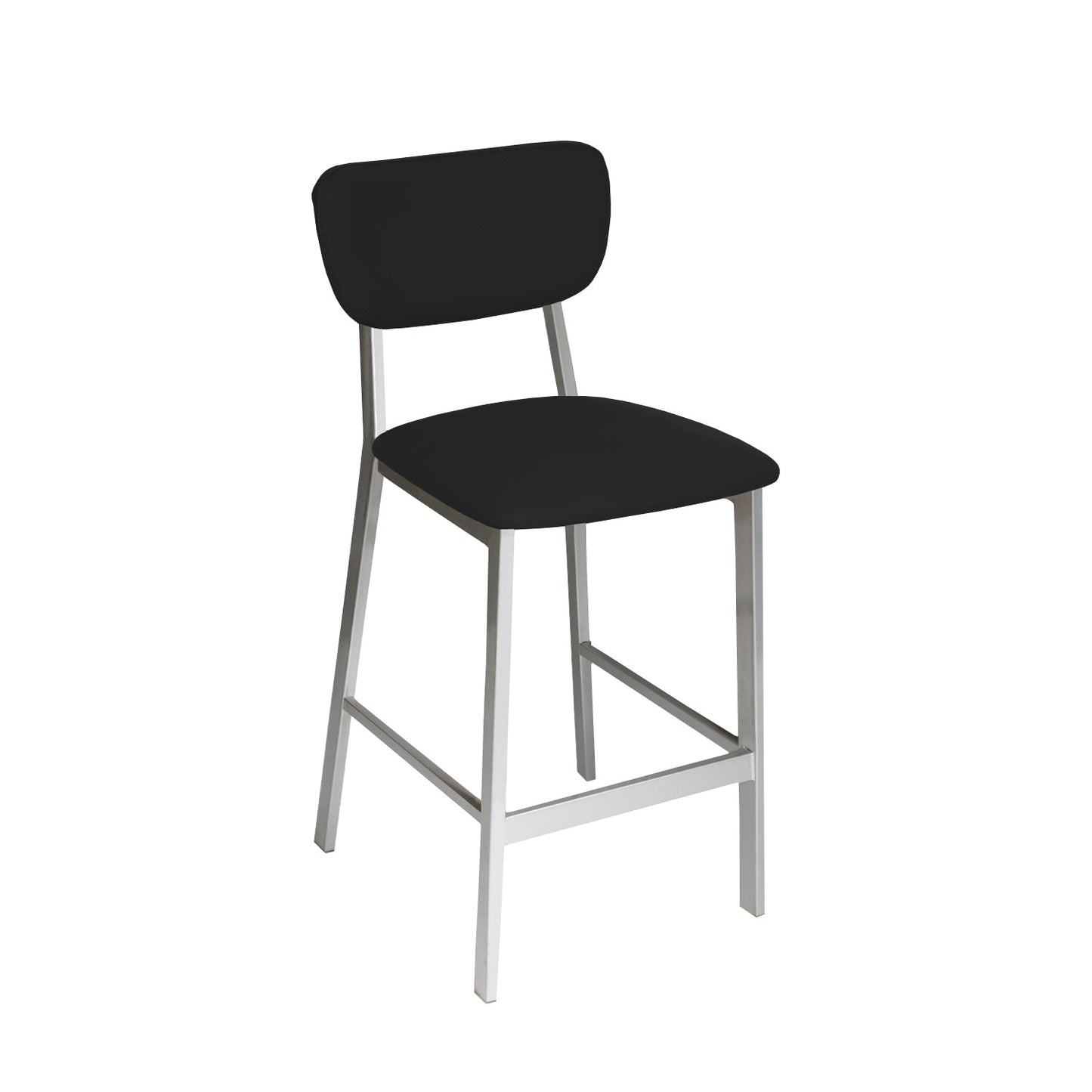 BFM Seating Hamilton Side Barstool, Grade 3 Vinyl Seat & Back - Steel Frame - Platinum Finish - (BFM - JS10B) - SchoolOutlet