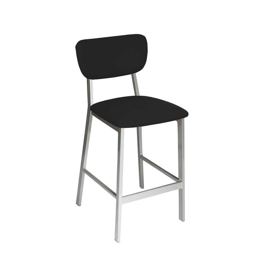 BFM Seating Hamilton Side Barstool, Grade 3 Vinyl Seat & Back - Steel Frame - Platinum Finish - (BFM - JS10B) - SchoolOutlet