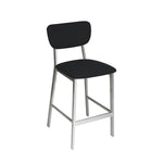 BFM Seating Hamilton Side Barstool, Grade 3 Vinyl Seat & Back - Steel Frame - Platinum Finish - (BFM - JS10B) - SchoolOutlet