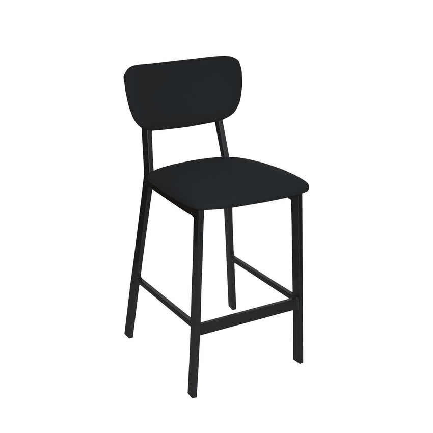 BFM Seating Hamilton Side Barstool, Grade 3 Vinyl Seat & Back - Steel Frame - Sand Black Finish(BFM - JS10B) - SchoolOutlet