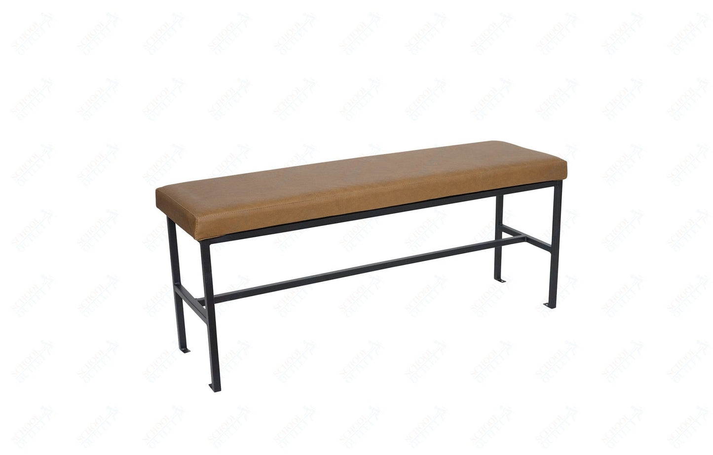 BFM Seating Meghan 2 - Seat Bolt - Down Bench, Grade 4 Upholstered Seat - Steel Frame - Sand Black Finish - (BFM - JS337MWH) - SchoolOutlet