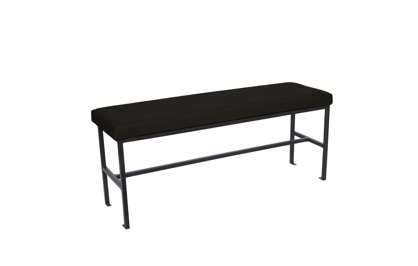 BFM Seating Meghan 2-Seat Bolt-Down Bench, Grade 4 Upholstered Seat - Steel Frame - Sand Black Finish - (BFM-JS337MWH) - SchoolOutlet