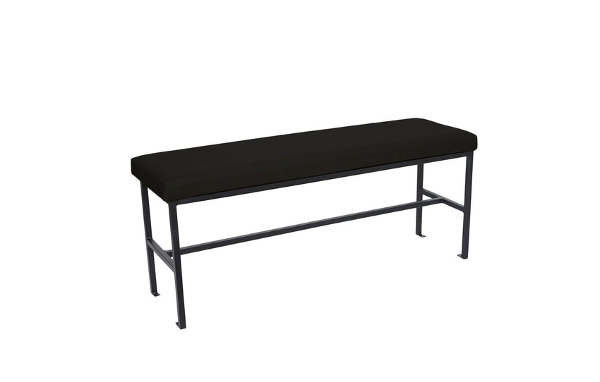 BFM Seating Meghan 2-Seat Bolt-Down Bench, Grade 4 Upholstered Seat - Steel Frame - Sand Black Finish - (BFM-JS337MWH) - SchoolOutlet