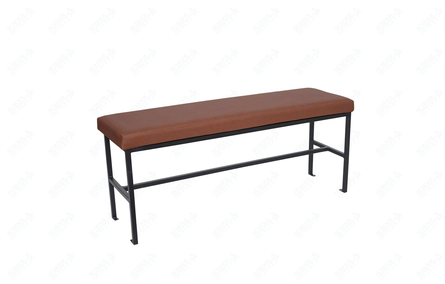 BFM Seating Meghan 2 - Seat Bolt - Down Bench, Grade 4 Upholstered Seat - Steel Frame - Sand Black Finish - (BFM - JS337MWH) - SchoolOutlet