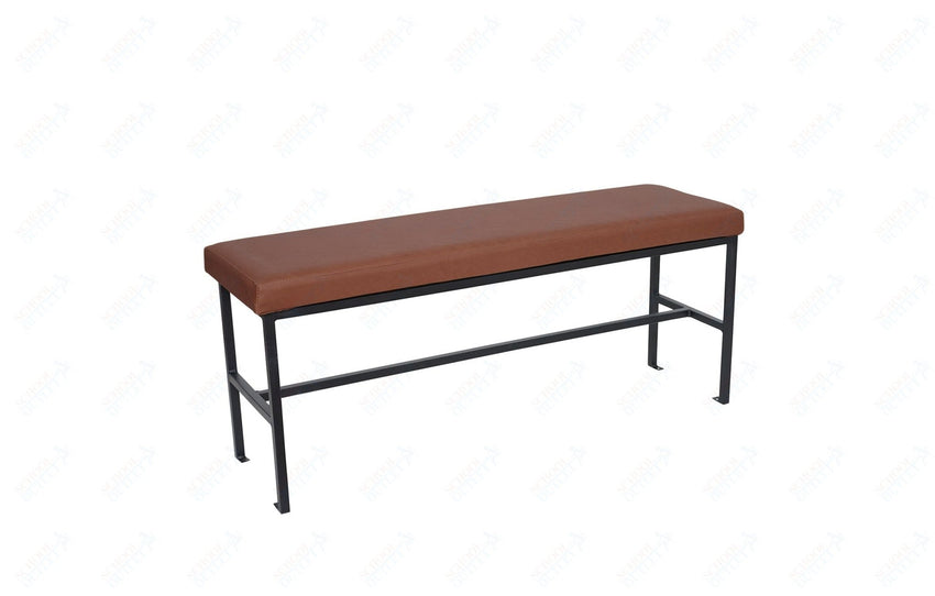 BFM Seating Meghan 2 - Seat Bolt - Down Bench, Grade 4 Upholstered Seat - Steel Frame - Sand Black Finish - (BFM - JS337MWH) - SchoolOutlet