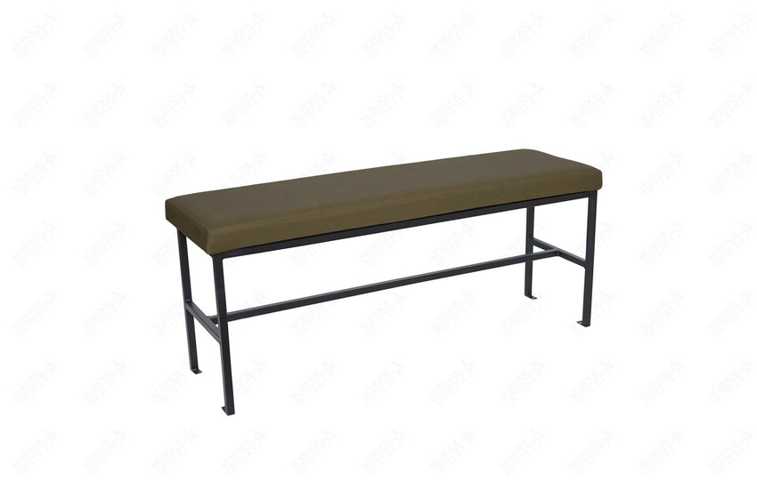 BFM Seating Meghan 2 - Seat Bolt - Down Bench, Grade 4 Upholstered Seat - Steel Frame - Sand Black Finish - (BFM - JS337MWH) - SchoolOutlet