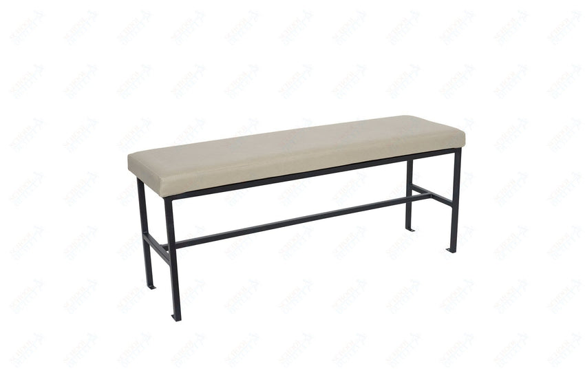 BFM Seating Meghan 2 - Seat Bolt - Down Bench, Grade 4 Upholstered Seat - Steel Frame - Sand Black Finish - (BFM - JS337MWH) - SchoolOutlet