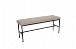 BFM Seating Meghan 2 - Seat Bolt - Down Bench, Grade 4 Upholstered Seat - Steel Frame - Sand Black Finish - (BFM - JS337MWH) - SchoolOutlet