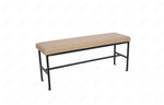 BFM Seating Meghan 2 - Seat Bolt - Down Bench, Grade 4 Upholstered Seat - Steel Frame - Sand Black Finish - (BFM - JS337MWH) - SchoolOutlet
