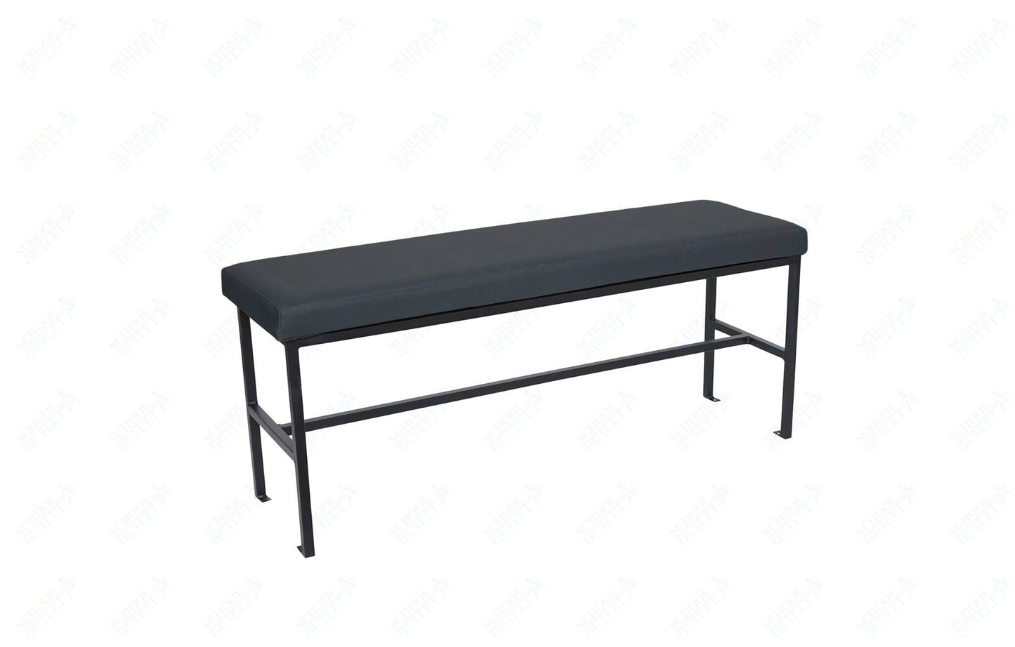 BFM Seating Meghan 2 - Seat Bolt - Down Bench, Grade 4 Upholstered Seat - Steel Frame - Sand Black Finish - (BFM - JS337MWH) - SchoolOutlet