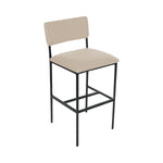 BFM Seating Meghan Barstool, Grade 4 Upholstered Seat & Back - Steel Frame - Sand Black Finish - (BFM - JS33BM) - SchoolOutlet