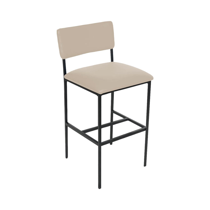 BFM Seating Meghan Barstool, Grade 4 Upholstered Seat & Back - Steel Frame - Sand Black Finish - (BFM - JS33BM) - SchoolOutlet