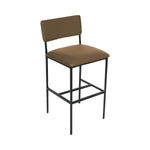 BFM Seating Meghan Barstool, Grade 4 Upholstered Seat & Back - Steel Frame - Sand Black Finish - (BFM - JS33BM) - SchoolOutlet