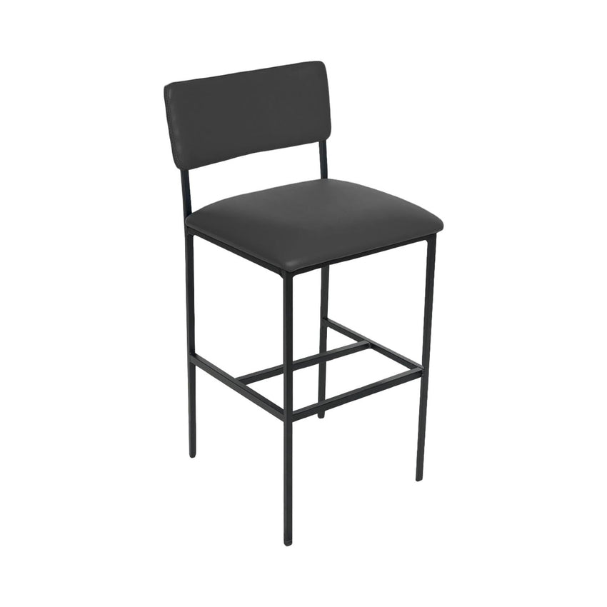 BFM Seating Meghan Barstool, Grade 4 Upholstered Seat & Back - Steel Frame - Sand Black Finish - (BFM - JS33BM) - SchoolOutlet