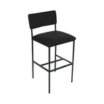BFM Seating Meghan Barstool, Grade 4 Upholstered Seat & Back - Steel Frame - Sand Black Finish - (BFM - JS33BM) - SchoolOutlet