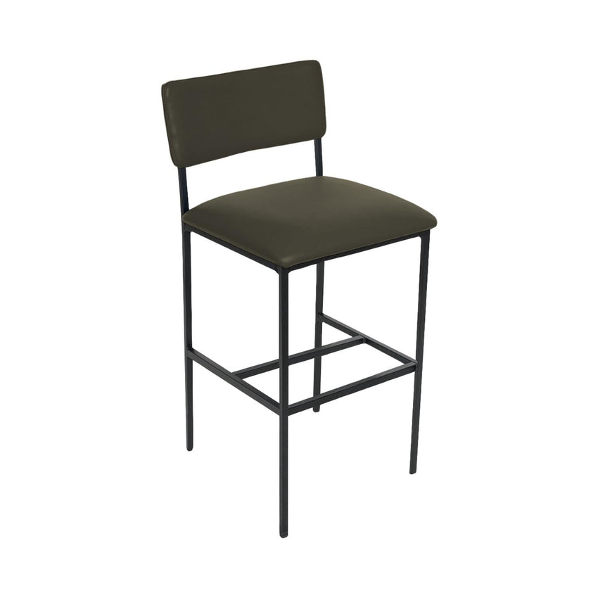 BFM Seating Meghan Barstool, Grade 4 Upholstered Seat & Back - Steel Frame - Sand Black Finish - (BFM - JS33BM) - SchoolOutlet