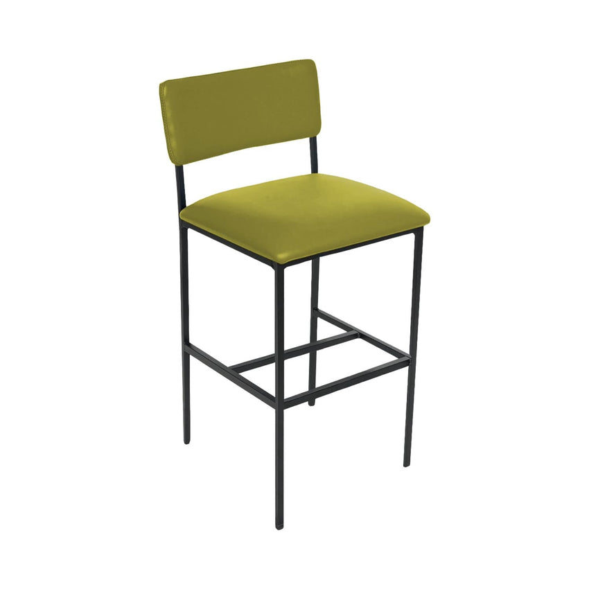 BFM Seating Meghan Barstool, Grade 4 Upholstered Seat & Back - Steel Frame - Sand Black Finish - (BFM - JS33BM) - SchoolOutlet