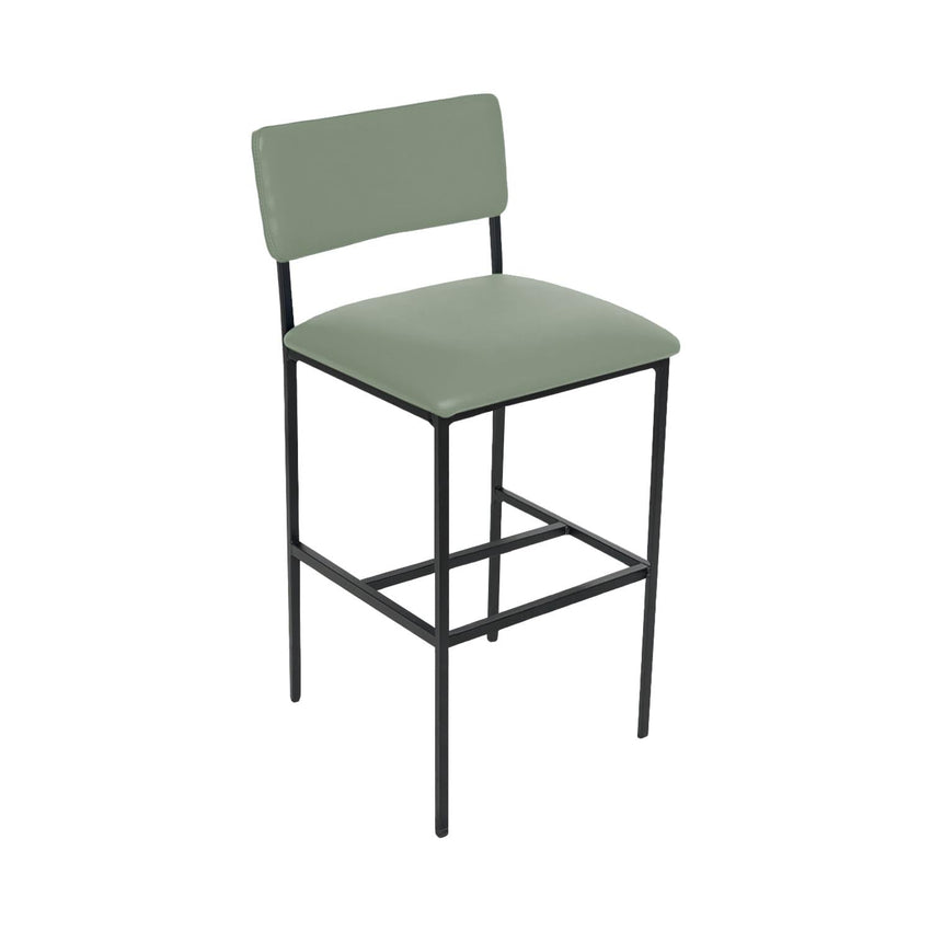 BFM Seating Meghan Barstool, Grade 4 Upholstered Seat & Back - Steel Frame - Sand Black Finish - (BFM - JS33BM) - SchoolOutlet