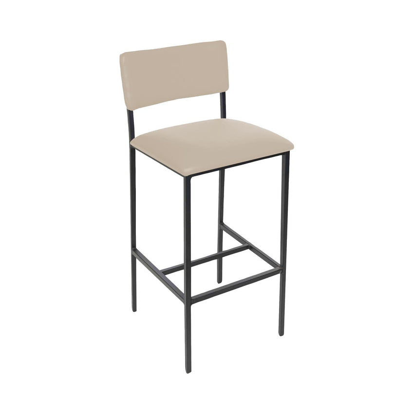 BFM Seating Meghan Counter Height Stool, Grade 4 Upholstered Seat & Back - Steel Frame - Sand Black Finish - (BFM - JS33HM) - SchoolOutlet