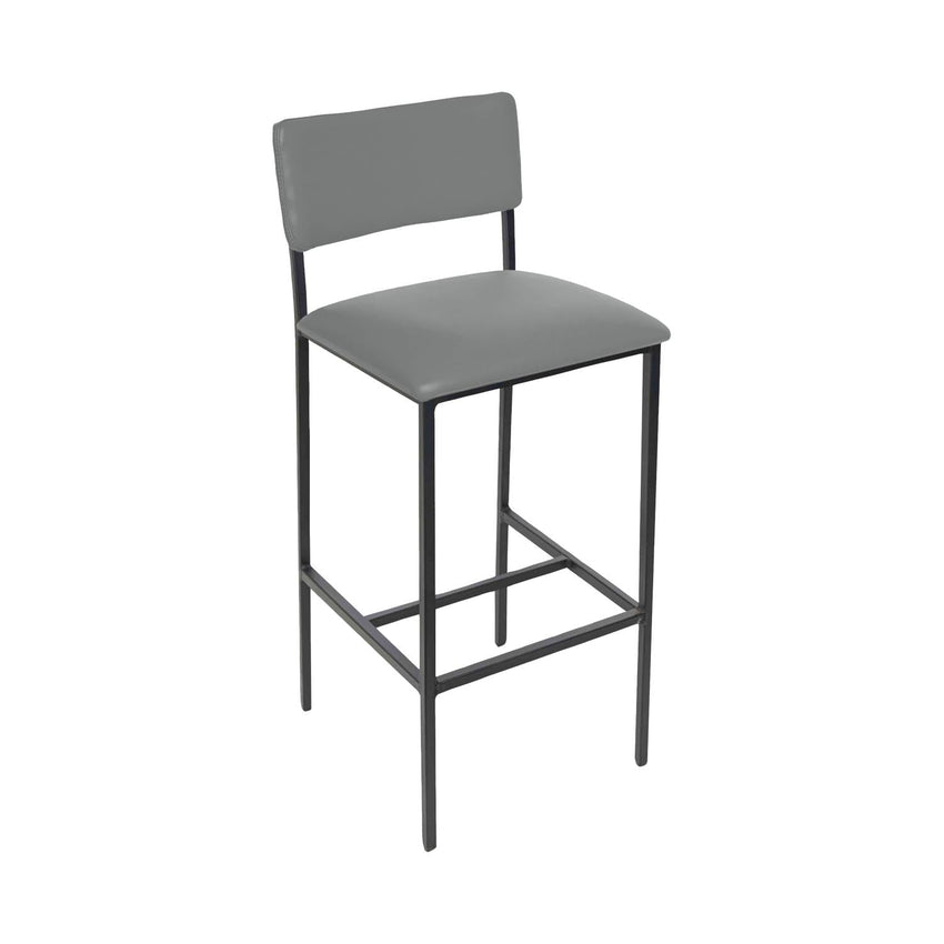 BFM Seating Meghan Counter Height Stool, Grade 4 Upholstered Seat & Back - Steel Frame - Sand Black Finish - (BFM - JS33HM) - SchoolOutlet