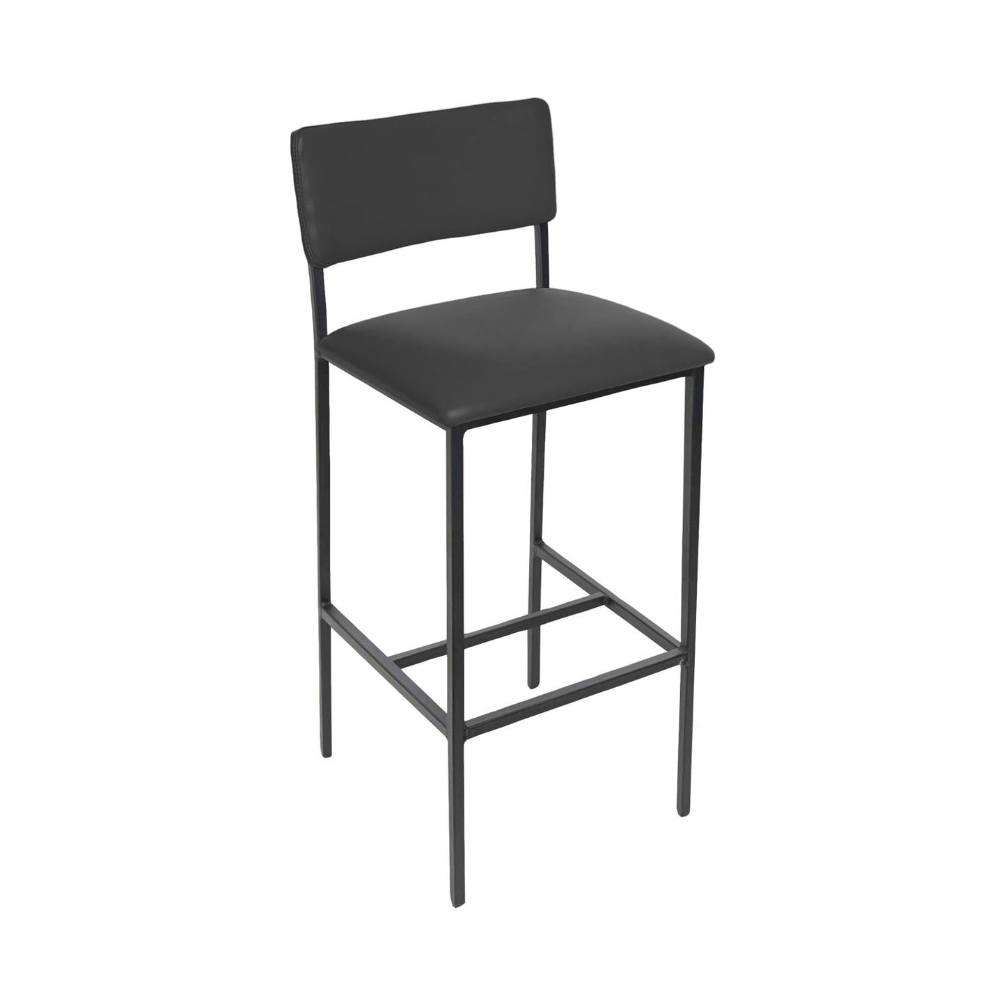 BFM Seating Meghan Counter Height Stool, Grade 4 Upholstered Seat & Back - Steel Frame - Sand Black Finish - (BFM - JS33HM) - SchoolOutlet