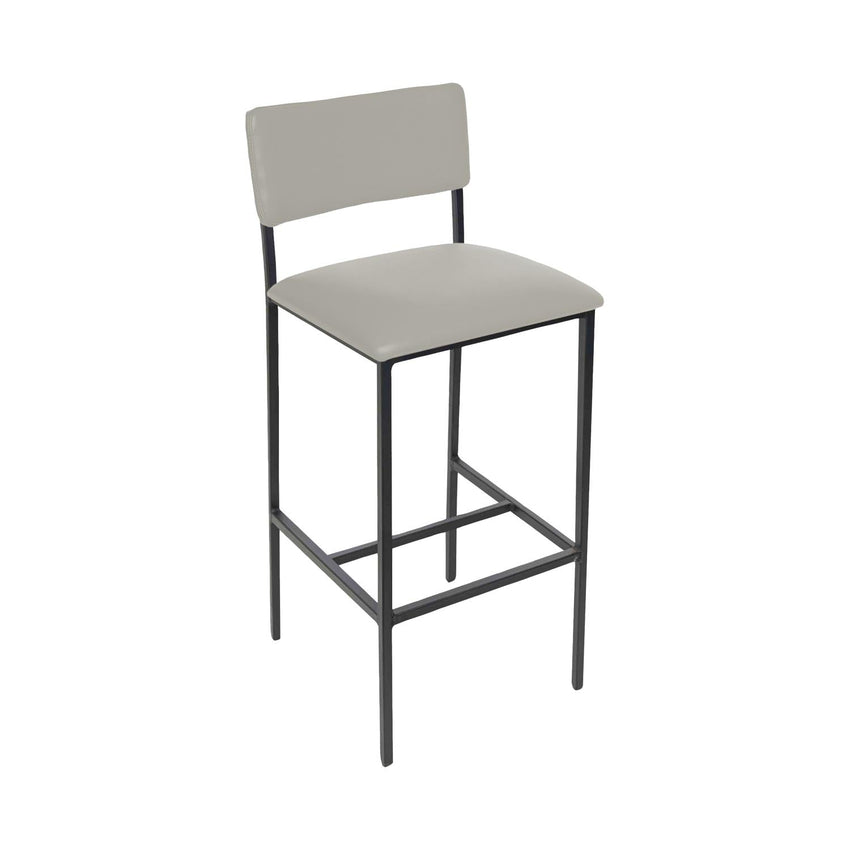 BFM Seating Meghan Counter Height Stool, Grade 4 Upholstered Seat & Back - Steel Frame - Sand Black Finish - (BFM - JS33HM) - SchoolOutlet