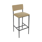 BFM Seating Meghan Counter Height Stool, Grade 4 Upholstered Seat & Back - Steel Frame - Sand Black Finish - (BFM - JS33HM) - SchoolOutlet