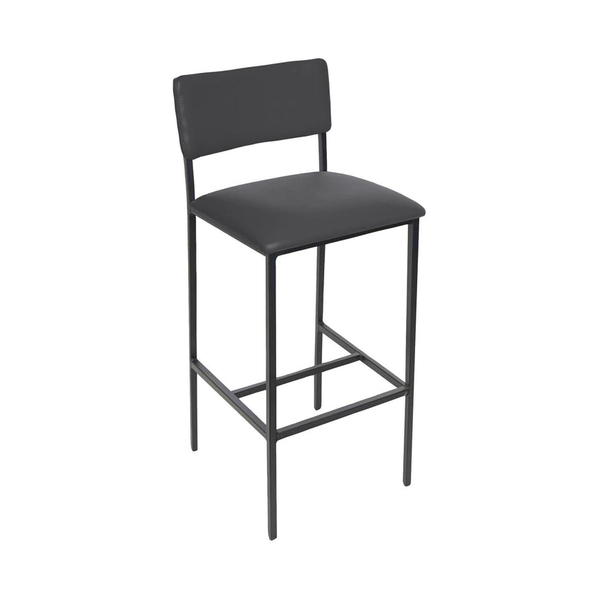 BFM Seating Meghan Counter Height Stool, Grade 4 Upholstered Seat & Back - Steel Frame - Sand Black Finish - (BFM - JS33HM) - SchoolOutlet