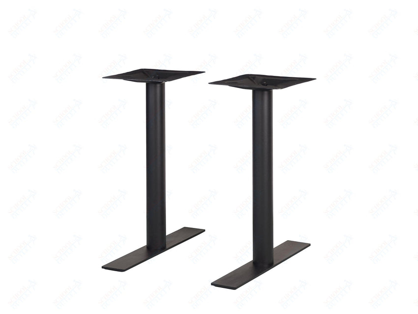 BFM Seating Uptown - 24" End Base 2 - pc Set - Dining Height - 3" Round Columns - 11 7/8" Bolt - On Top Plates - (BFM - LP - 0024R) - SchoolOutlet