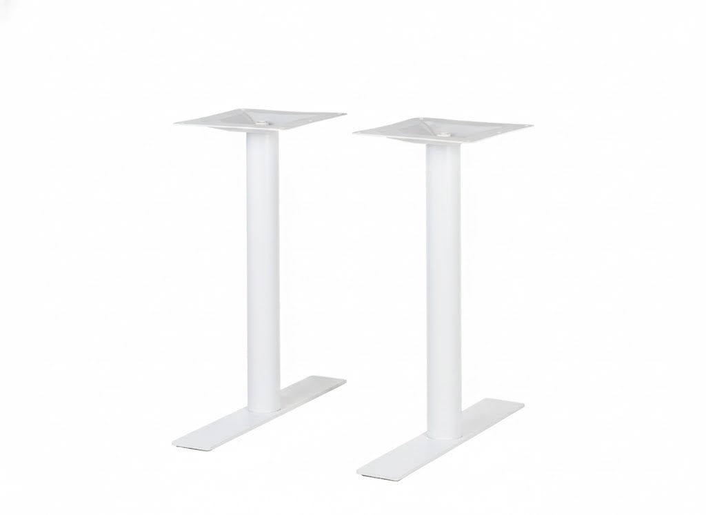 BFM Seating Uptown - 24" End Base 2 - pc Set - Dining Height - 3" Round Columns - 11 7/8" Bolt - On Top Plates - (BFM - LP - 0024R) - SchoolOutlet