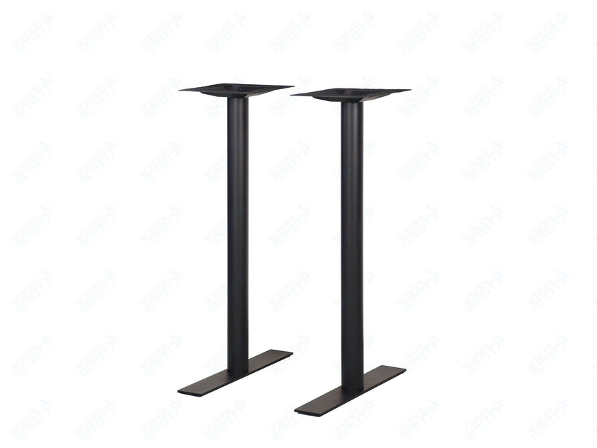 BFM Seating Uptown - 24" End Base 2 - pc Set - Bar Height - 3" Round Columns - 11 7/8" Bolt - On Top Plates - (BFM - LP - 0024RT) - SchoolOutlet