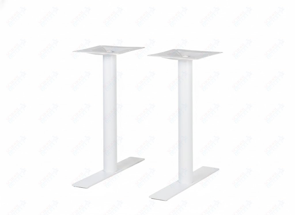 BFM Seating Uptown - 24" End Base 2 - pc Set - Dining Height - 3" Round Columns - 11 7/8" Bolt - On Top Plates - (BFM - LP - 0024R) - SchoolOutlet