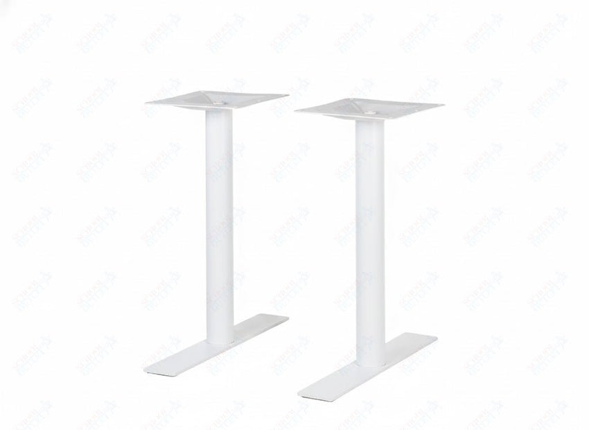 BFM Seating Uptown - 24" End Base 2 - pc Set - Dining Height - 3" Round Columns - 11 7/8" Bolt - On Top Plates - (BFM - LP - 0024R) - SchoolOutlet