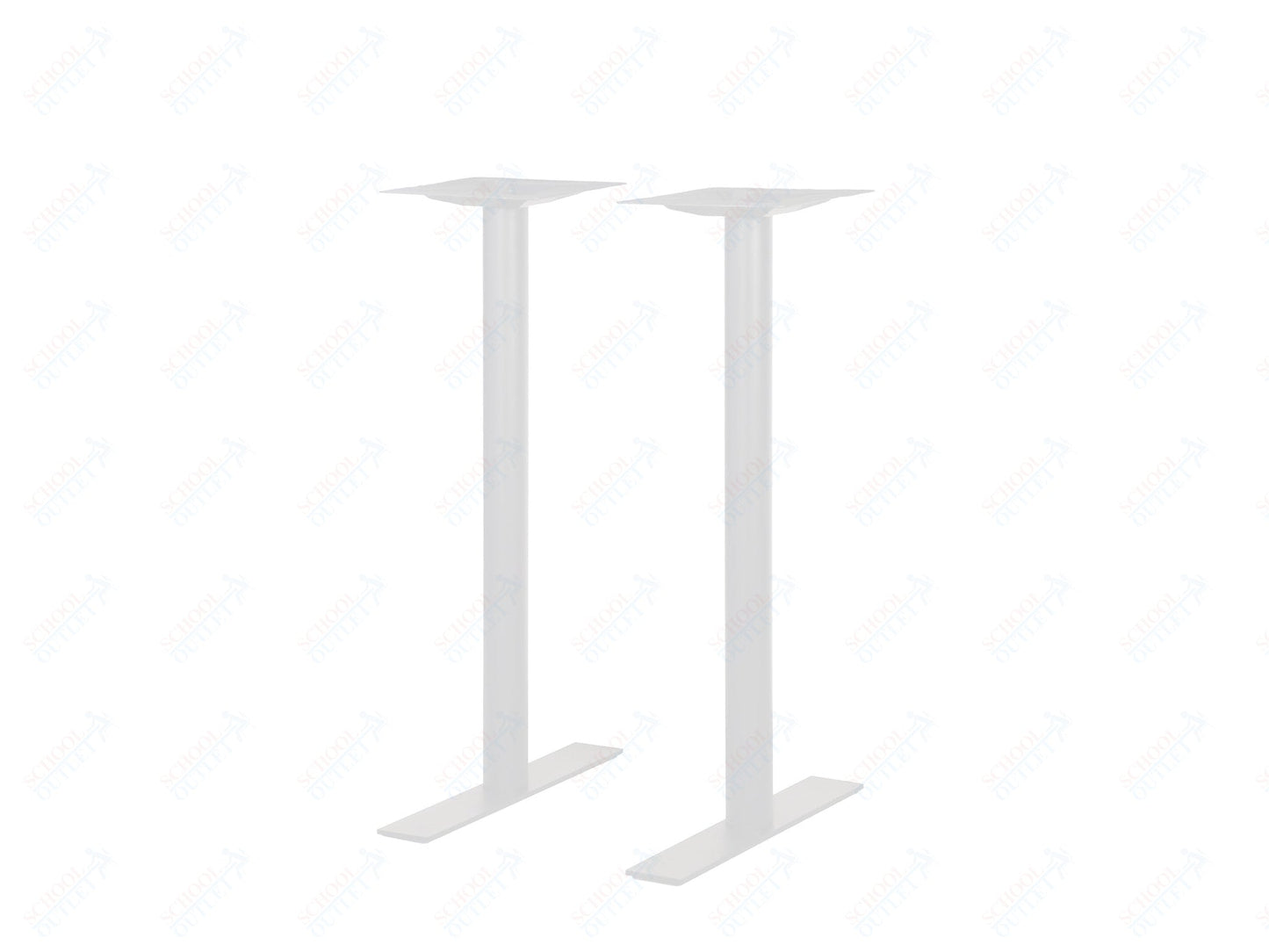 BFM Seating Uptown - 24" End Base 2 - pc Set - Bar Height - 3" Round Columns - 11 7/8" Bolt - On Top Plates - (BFM - LP - 0024RT) - SchoolOutlet