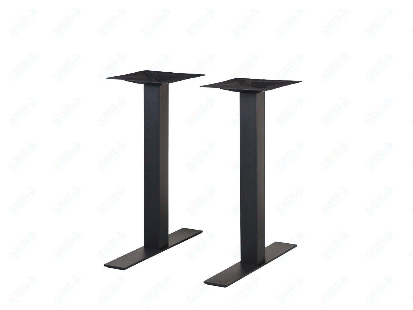 BFM Seating Uptown - 24" End Base 2 - pc Set - Dining Height - 3" Square Columns - 11 7/8" Bolt - On Top Plates - (BFM - LP - 0024SQ) - SchoolOutlet
