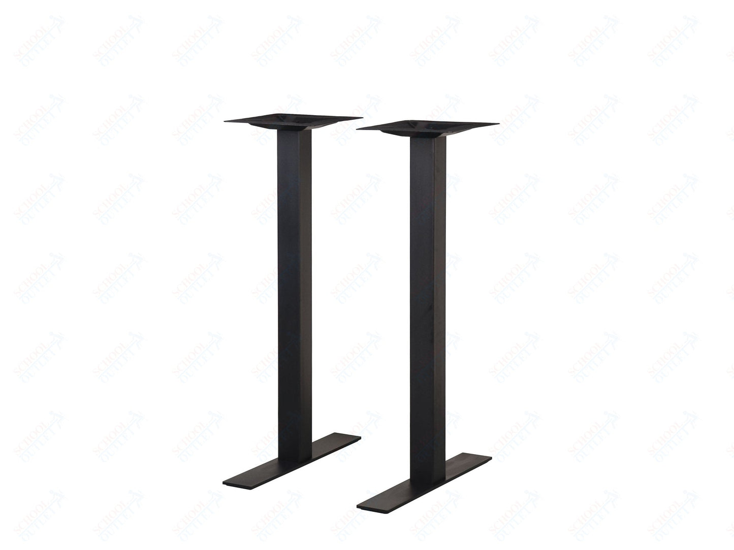 BFM Seating Uptown - 24" End Base 2 - pc Set - Bar Height - 3" Square Columns - 11 7/8" Bolt - On Top Plates - (BFM - LP - 0024SQT) - SchoolOutlet