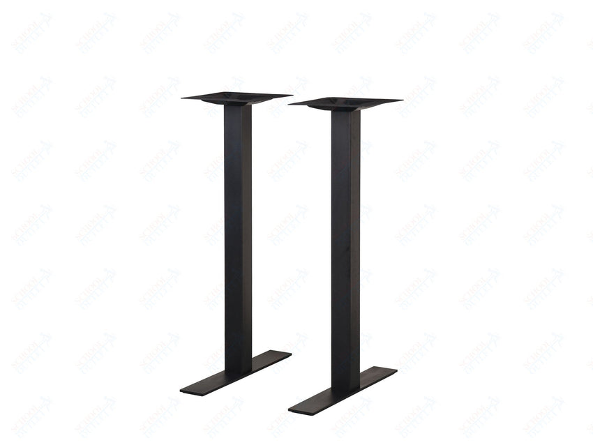 BFM Seating Uptown - 24" End Base 2 - pc Set - Bar Height - 3" Square Columns - 11 7/8" Bolt - On Top Plates - (BFM - LP - 0024SQT) - SchoolOutlet