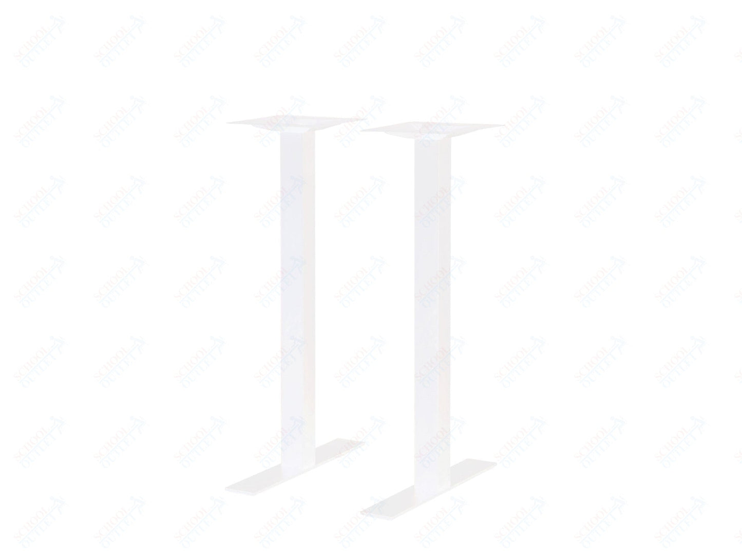 BFM Seating Uptown - 24" End Base 2 - pc Set - Bar Height - 3" Square Columns - 11 7/8" Bolt - On Top Plates - (BFM - LP - 0024SQT) - SchoolOutlet