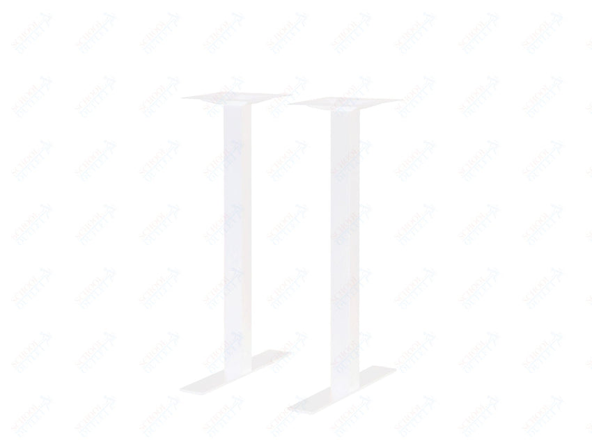 BFM Seating Uptown - 24" End Base 2 - pc Set - Bar Height - 3" Square Columns - 11 7/8" Bolt - On Top Plates - (BFM - LP - 0024SQT) - SchoolOutlet