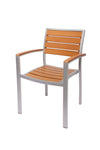BFM Seating Largo Stacking Teak Patio Dining Chair (BFM - PH101C) - SchoolOutlet